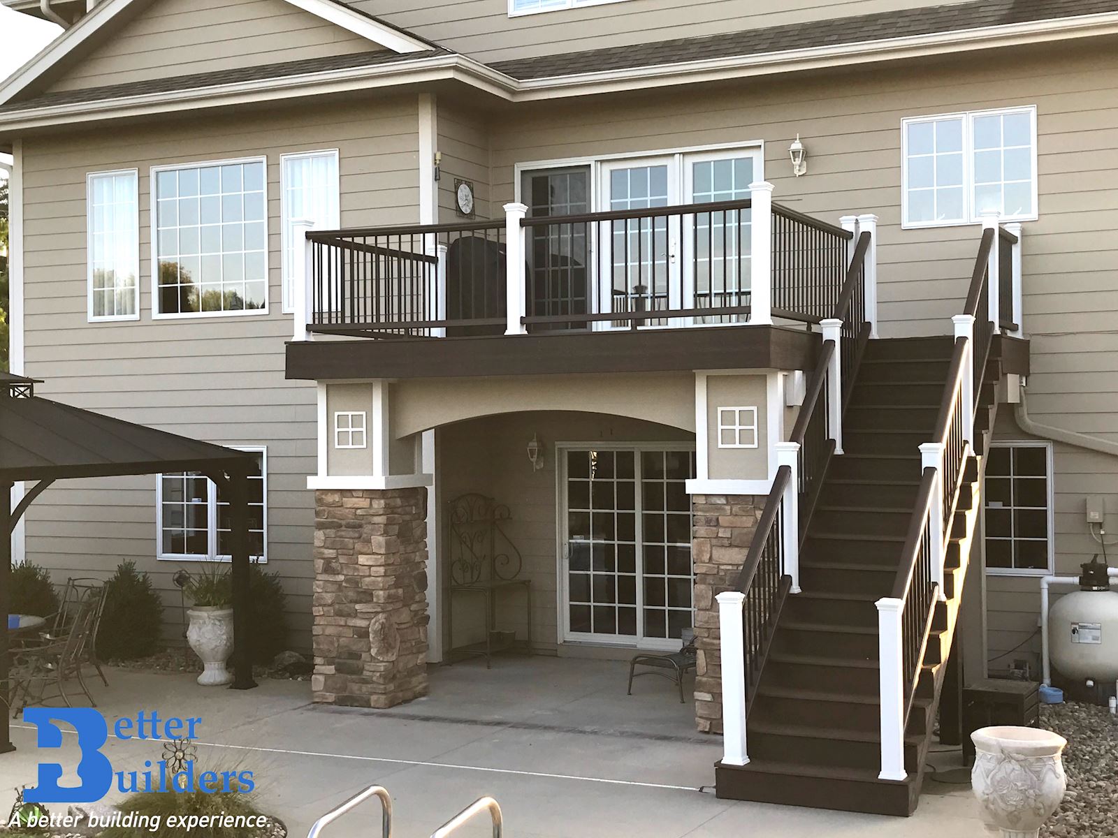 Composite Trex Decking and Railing by Des Moines Premier Deck Builder